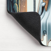 漫画の幽霊食べズアンアイスクリームコーン マウスパッド (コーナー)