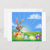 漫画の復活祭のバニーのシーン シーズンポストカード (正面/裏面)