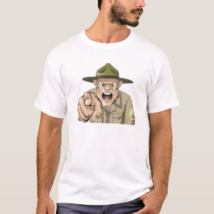 漫画の怒っている軍隊の教練指導官の叫ぶこと Tシャツ