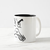 漫画の怒っている顔 ツートーンマグカップ (正面右)