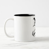 漫画の怒っている顔 ツートーンマグカップ (左)