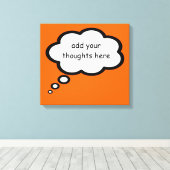 漫画の思考バルーンの装飾 キャンバスプリント (インサイチュ (ウッドフロア))