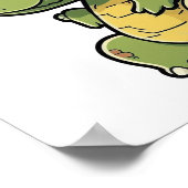 漫画の恐竜のイラストレーション ポスター (角)