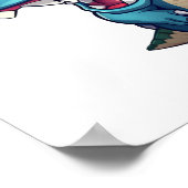 漫画の恐竜のイラストレーション ポスター (角)