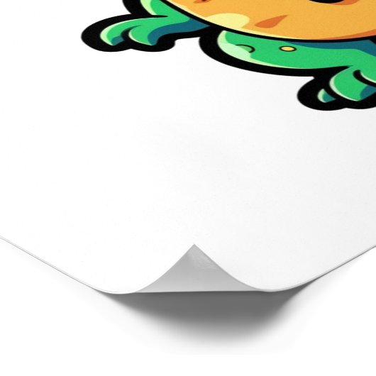 漫画の恐竜のイラストレーション ポスター (角)