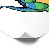 漫画の恐竜のイラストレーション ポスター (角)