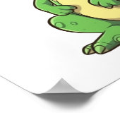 漫画の恐竜のイラストレーション ポスター (角)