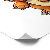 漫画の恐竜のイラストレーション ポスター (角)