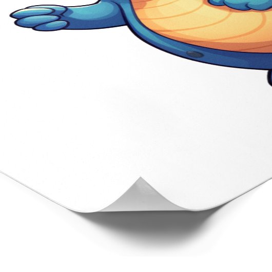 漫画の恐竜のイラストレーション ポスター (角)