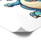 漫画の恐竜のイラストレーション ポスター (角)