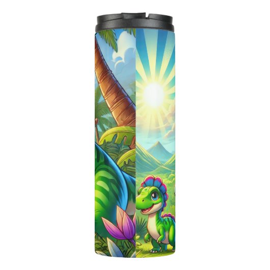 漫画の恐竜のジャングルおもしろい タンブラー (裏面)