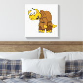 漫画の恐竜の背中。 キャンバスプリント (インサイチュ (寝室))