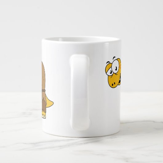 漫画の恐竜の背中。 ジャンボコーヒーマグカップ (裏面)