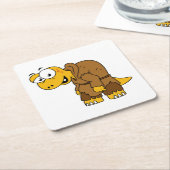 漫画の恐竜の背中。 スクエアペーパーコースター (アングル)