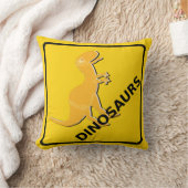 漫画の恐竜の警告標識のTレックスを用心して下さい クッション (ブランケット)