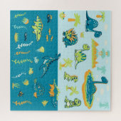 漫画の恐竜:陸海セット ジグソーパズル (横)