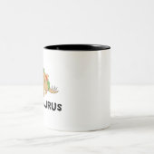 漫画の手で描かれたタコ恐竜タコサウルスレックス ツートーンマグカップ (中央)