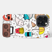 漫画の抽象芸術アート iPhoneケース (裏面横)