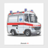 漫画の救急車 シール (シート)