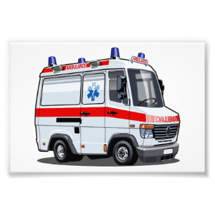 漫画の救急車 フォトプリント