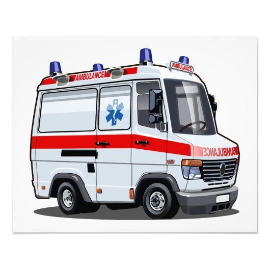 漫画の救急車 フォトプリント            (正面)