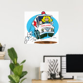 漫画の救急車 ポスター (ホームオフィス)