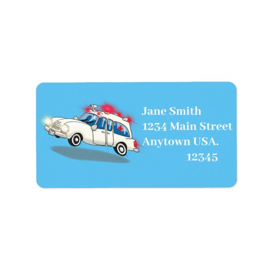 漫画の救急車 ラベル (正面)