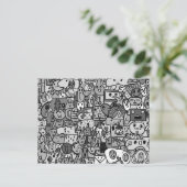 漫画の文字の手描きトスパターン ポストカード (スタンド正面)