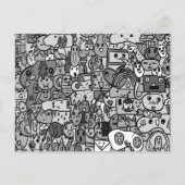 漫画の文字の手描きトスパターン ポストカード (正面)