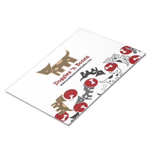 漫画の斑点のある犬と骨かわいいおもしろいメモ帳 ノートパッド (アングル)