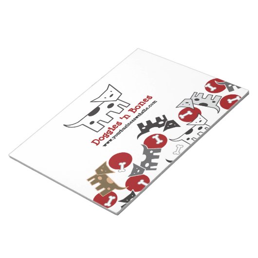 漫画の斑点のある犬と骨かわいいおもしろいメモ帳 ノートパッド (アングル)