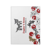 漫画の斑点のある犬と骨かわいいおもしろいメモ帳 ノートパッド (回転)