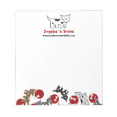 漫画の斑点のある犬と骨かわいいおもしろい子犬 ノートパッド (正面)