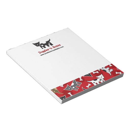 漫画の斑点のある犬と骨かわいいおもしろい子犬 ノートパッド (アングル)