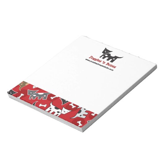 漫画の斑点のある犬と骨かわいいおもしろい子犬 ノートパッド (回転)