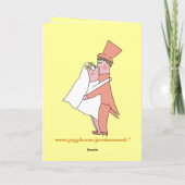 漫画の新婚者のお祝いの結婚式の招待状 カード (裏面)