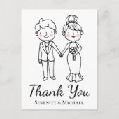 漫画の新婦お洒落の結婚感謝 ポストカード (正面)
