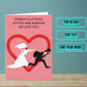 漫画の新郎が結婚式の日をエスケープおめでとう カード