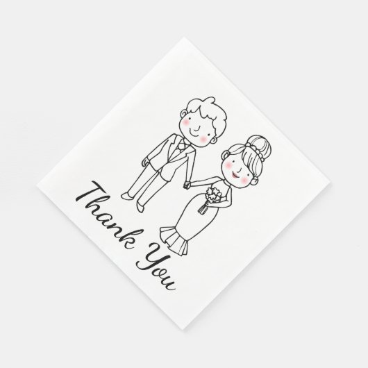 漫画の新郎新婦ありがとうござお洒落いま結婚す スタンダードランチョンナプキン (角)