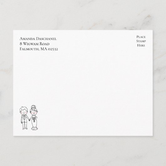 漫画の新郎新婦たった今結婚しました結婚ズ 案内ポストカード (裏面)