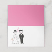 漫画の新郎新婦ピンクの結婚披露宴 プレイスカード (外部開封)