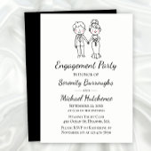 漫画の新郎新婦ブラック結婚ズ婚約パーティ 招待状