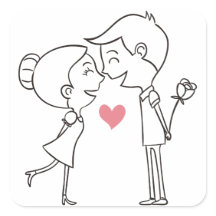 漫画の新郎新婦ブラック&ホワイトピンク結婚ズ