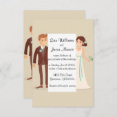 漫画の新郎新婦 招待状 (正面/裏面)