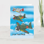 漫画の日本飛行機のグリーティングカード カード (正面)