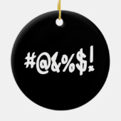 漫画の明示的な誓いの呪いのシおもしろいンボル セラミックオーナメント (裏面)