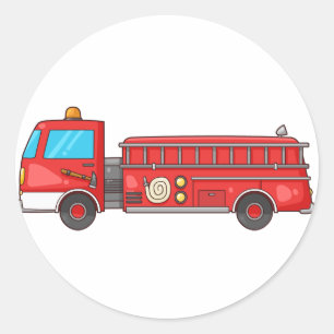 漫画の普通消防車かエンジン ラウンドシール
