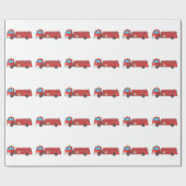 漫画の普通消防車かエンジン ラッピングペーパー (フラット)