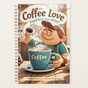 漫画の暖かい居心地の良いカフェコーヒー愛好家スタイル プランナー手帳