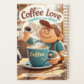 漫画の暖かい居心地の良いカフェコーヒー愛好家スタイル プランナー手帳 (裏面)